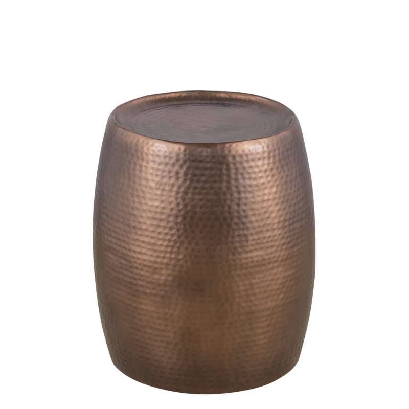 Suellen Auric Hammered End Table, Copper