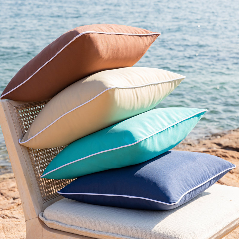 Yellow 18" x 18" Reversible Outdoor Throw Pillow Set