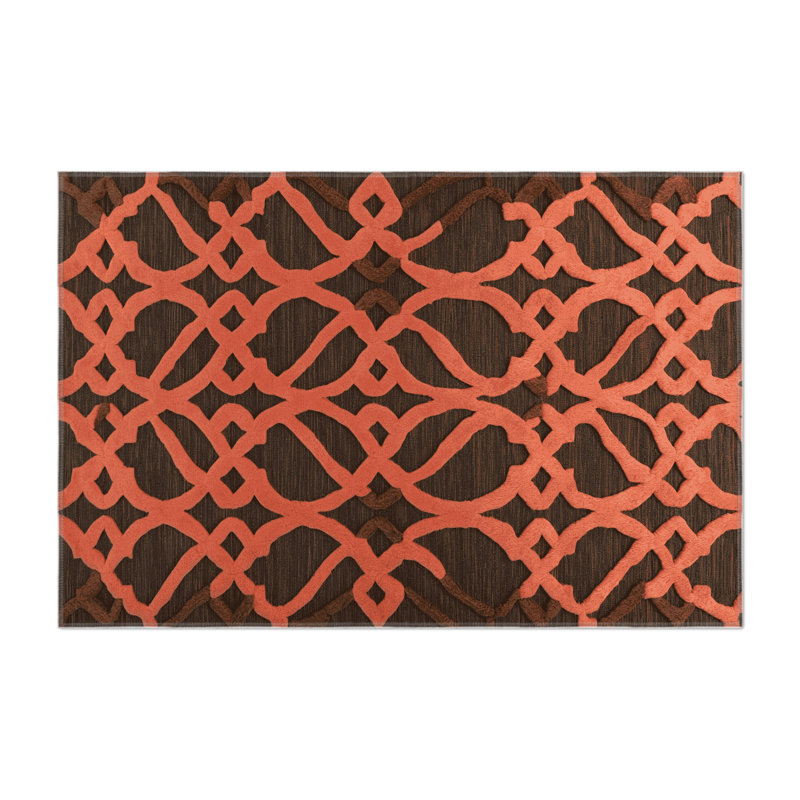 Tapis brun intérieur et extérieur Trellis, Rectangulaire 3 pi x 5 pi