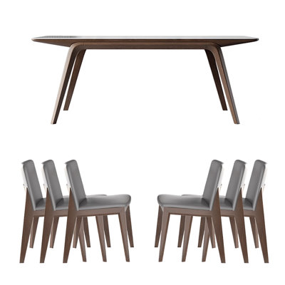 Rock Slab Rectangular Modern Simple Dining Table Four Leg Dining Set
