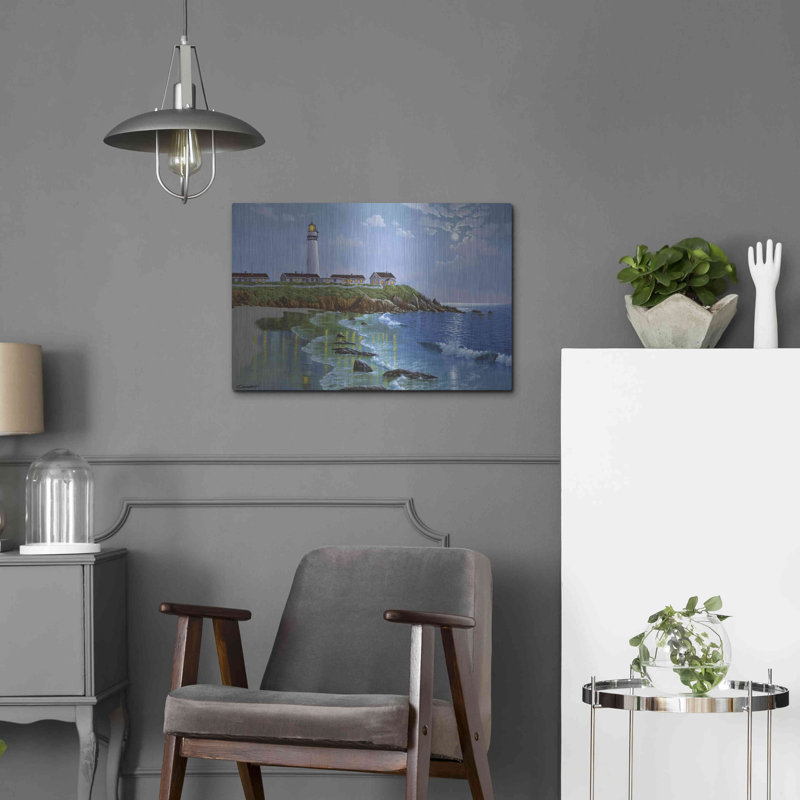 «Pigeon Point, CA» par Eduardo Camoes, art mural en métal, H 16 po x l 24 po