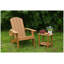 Chaise longue d'extérieur en teck avec porte-gobelet pour patio et jardin