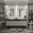 Molly Black Metal Framed LED Front Light and Backlit Anti-Fog Wall Bathroom/ Vanity Mirror-143579529