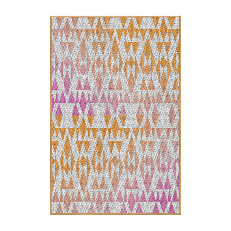 Tapis orange à motif géométrique Kincer, Rectangle 2 pi x 5 pi