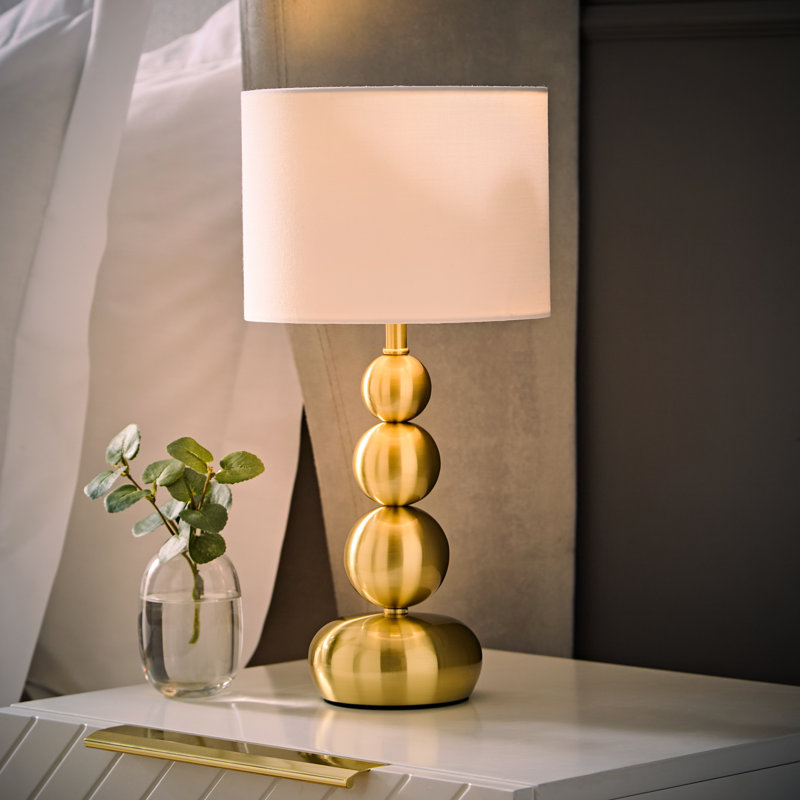Renado Metal Table Lamp, White, Gold