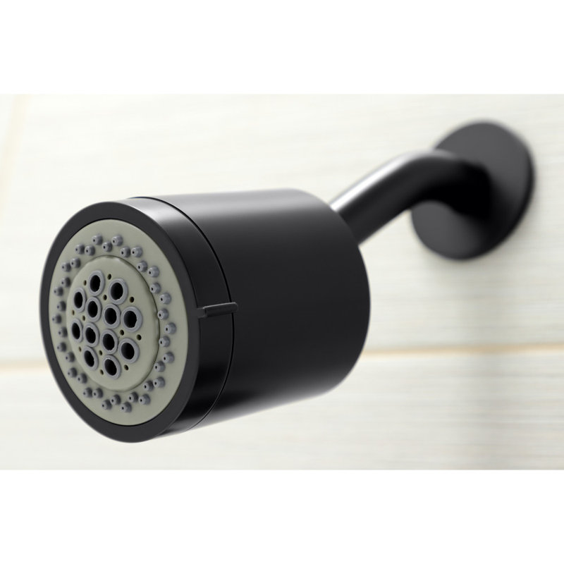 Kingston Brass Manhattan Triple-Handle Tub and Shower Faucet, Matte Black