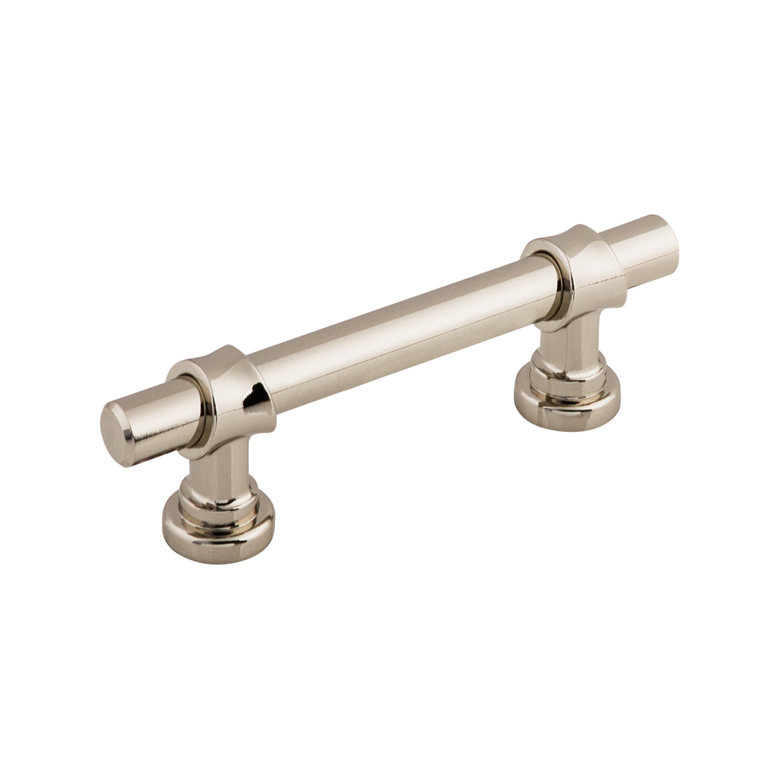 Bit Bar Cabinet Pull, Polished Nickel, 3" Center to Center
