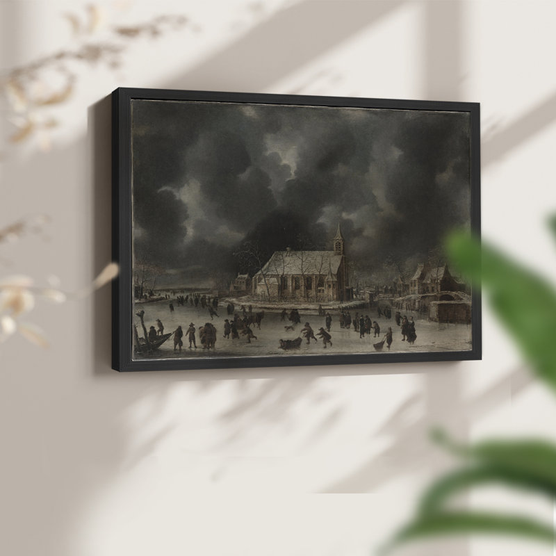 Paysages rétro-Cccxli - reproduction encadrée, H 22 po x l 28 po, Noir