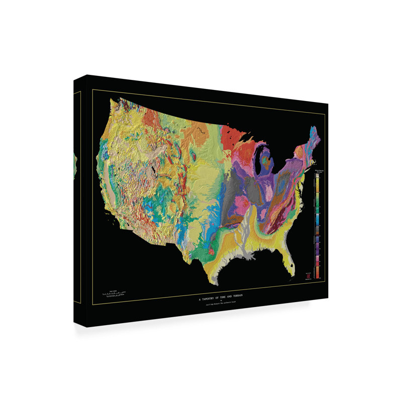 " A Tapestry Of Time And Terrain " by Print Collection, 14" H x 19" W x 2" D