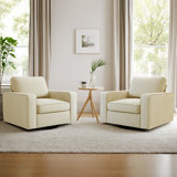 36.2" Wide Upholstered Swivel Accent Armchair