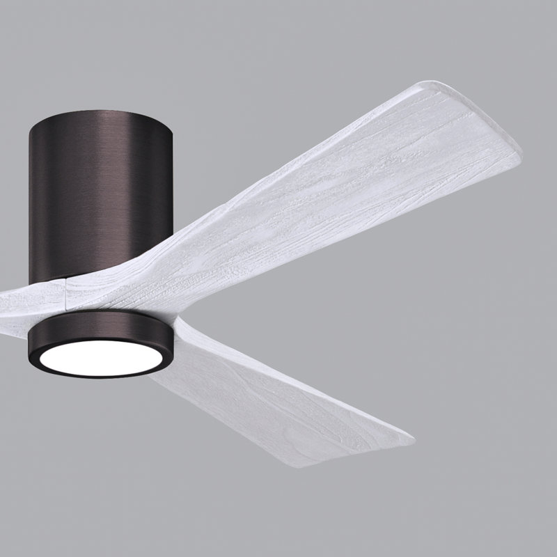 Irene LED Ceiling Fan, Matte White, Brushed Bronze, 60"