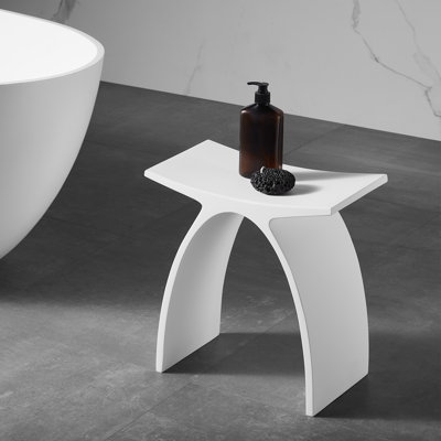Banc de douche de salle de bain en pierre acrylique pure 17 po Ancona