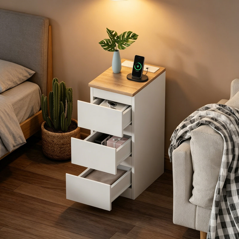 25cm W Bedside Table