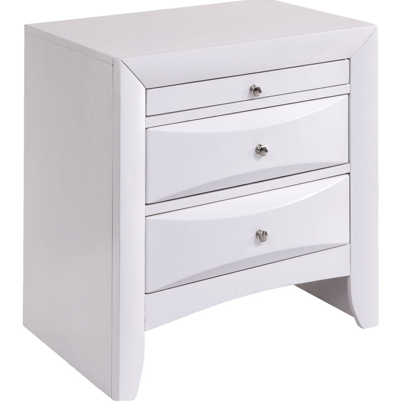 Table de chevet blanche 2 - Améliorez l'esthétique de la chambre avec deux tiroirs élégants, Blanc