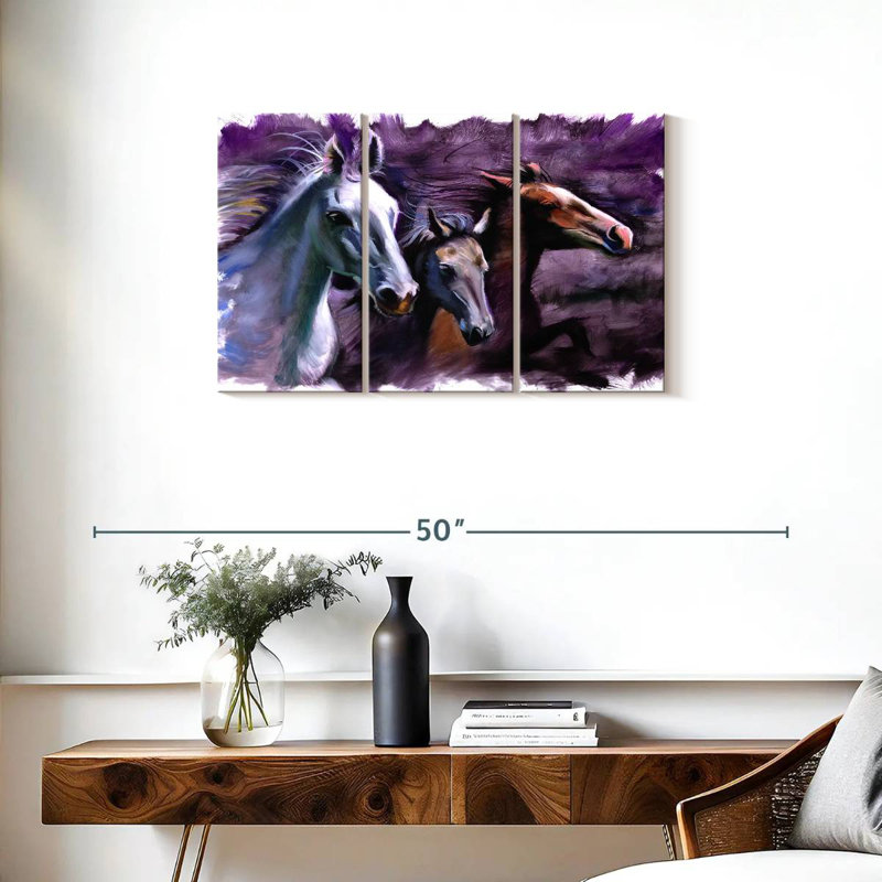 Brampt 3 Horses, 20" H x 33" W