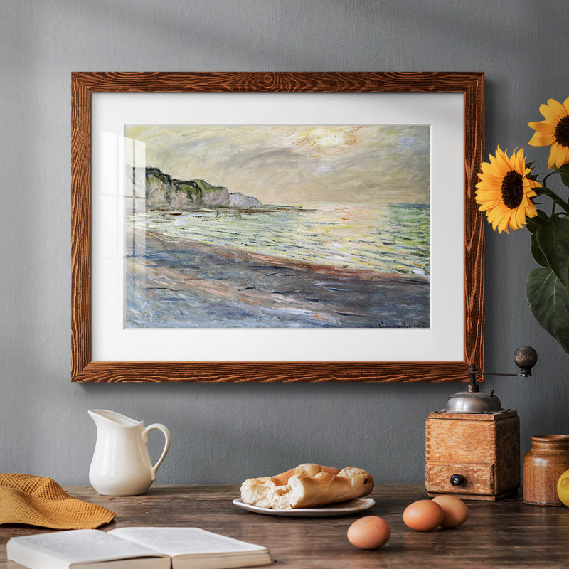 Pourville, Sunset, 1882, reproduction d'art encadrée, H 26 po x l 38 po, Érable