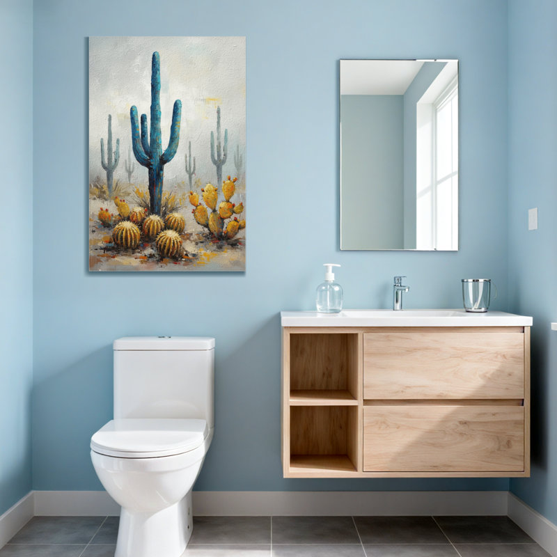 Plantes et fleurs, paysage de cactus du désert, reproduction d'art sur toile, H 40 po x l 28 po