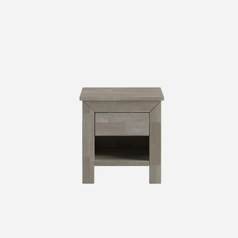 Krout 45cm W Solid Wood Bedside Table, Sonoma