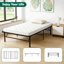 Cadre de lit simple pliant 1000 lb, lit plateforme en métal robuste avec rangement sous le lit de 14 po, aucun sommier nécessaire