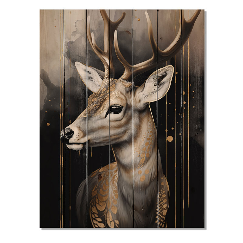 «Canario Deer Portrait In The Wild» sur impression sur bois, H 40 po x l 30 po x P 0,78 po