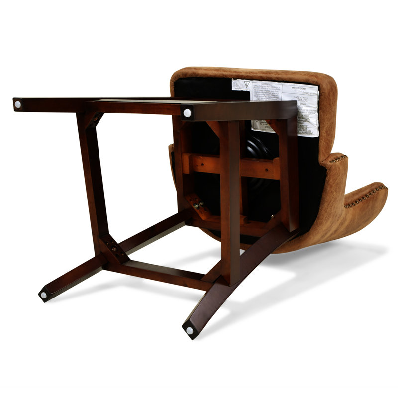 Broncho Swivel Upholstered Counter Stool with Solid Wood Frame, Tan Brown Faux Leather