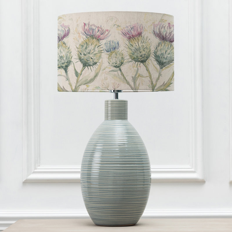 Thistle Glen Ceramic Table Lamp, Blue