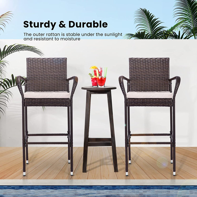 Tabouret de bar 46 po avec coussin Aihnoa
