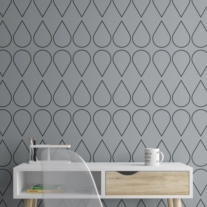 Bingham 33' L x 21" W Geometric Wallpaper Roll, Gray/Dark Gray