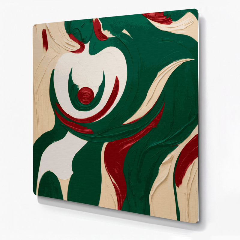 Art mural abstrait en métal vert 78, H 12 po x l 12 po
