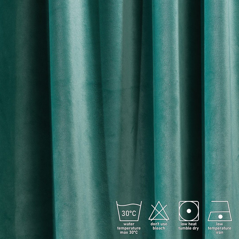 Soft Touch Velvet Kitchen Valance, 60 W x 60 D cm, 37 Turquoise
