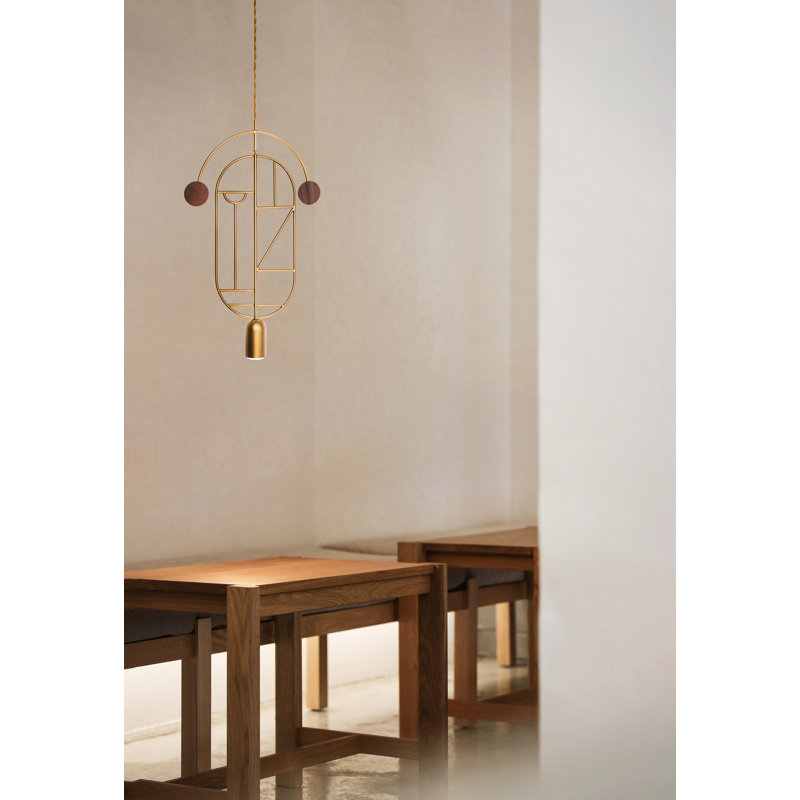 Wooden Dots 1 - Light Pendant, Walnut, Brass