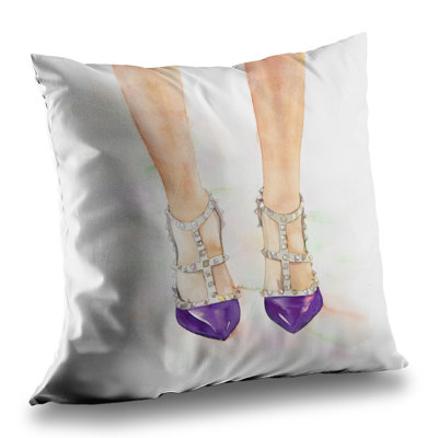 Purple Studded High Heels Throw Pillow | Home Decor Accent