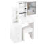 29.2" Small Size Left Bedside Cabinet Vanity Table + Cushioned Stool, 2 Ac+2 Usb Power Station, Hair Dryer Bracket, Extra Large Touch Control Sliding Led Mirror, Tri-Colour Switching, Brightness Adjust-295352625
