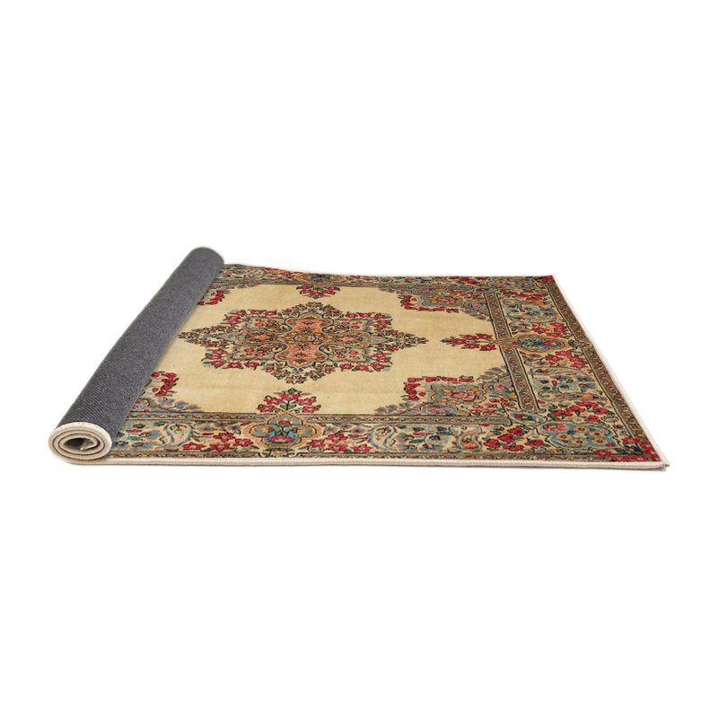 Tapis rouge/crème/gris traditionnel Orpington, Rond 4 pi