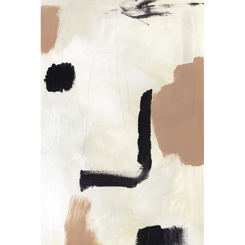 Dialogue I - Painting on Canvas, 122 cm H x 81 cm W, Black Floater Frame