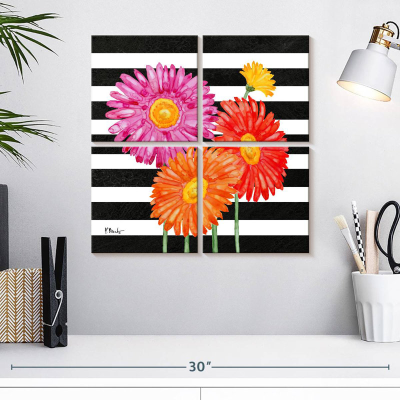 Harnek Helena Daisies I Stripes, H 18 po x l 18 po