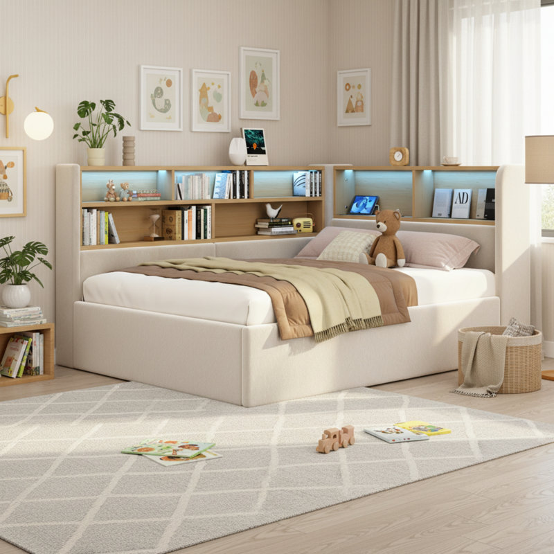 Metal Daybed, Beige, Single