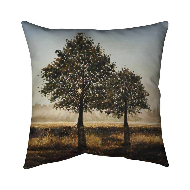 Trees in the countryside - 20"x20" Throw pillow - Poly twill - Print on demand, 20" x 20"