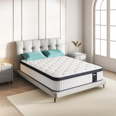 Medium Hybrid Mattress Heavier Coils for Durable Support - Pocket Innersprings for Motion Isolation - Pressure Relieving by Serweet