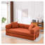 Canapé-lit pliant en velours côtelé 63 po orange avec futon et 2 coussins pour le salon, le bureau et les petits espaces