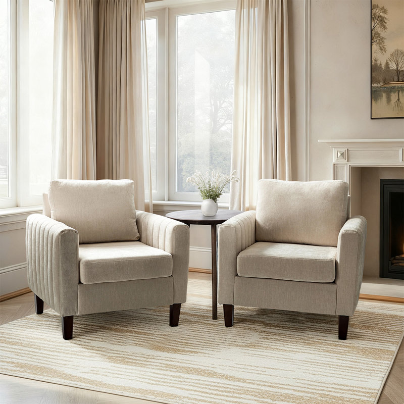 Ensemble de 2 fauteuils club Cephisus, Ivoire ivoire