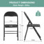 Ensemble de 4 chaises pliantes Morentz, chaises pliantes empilables rembourrées en polyuréthane avec dossier, chaises en similicuir portatives robustes à structure en métal pour la salle à manger, le bureau, la fête, la cuisine et les sièges d'événement