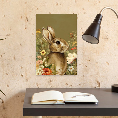 Easterbunnyno03 Rustic Vintage Abstract Rabbit Forest Nature Wall Art