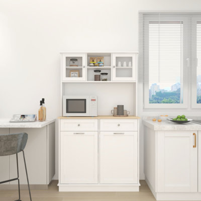 Grande armoire de rangement pour poubelle de cuisine 67,7 po avec 3 tablettes réglables