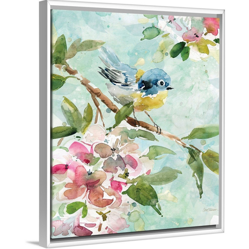 Asbury Garden Song I - reproduction d'art sur toile, H 21,7 po x l 17,7 po x P 1,75 po, Cadre flottant blanc
