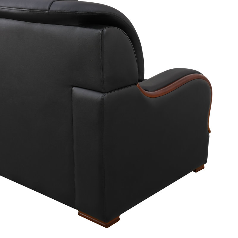 3-Piece Living Room Sofa Set, Black