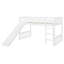 Lit mezzanine simple avec glissoire et échelle, blanc