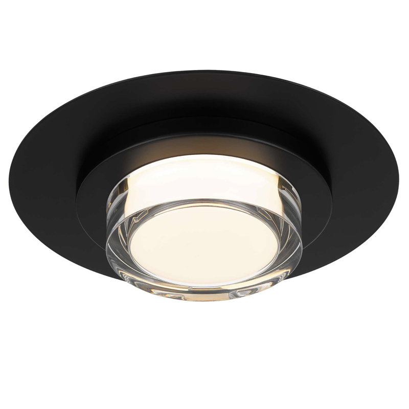 Plug-in Flush Mounted Sconce, H 2,81 po x l 12 po x P 11,88 po, Noir mat