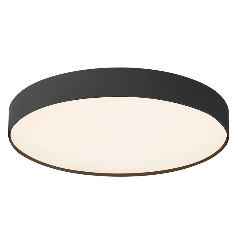 Chiedza 7-in Black dimmable LED Flush Mount, Matte Black
