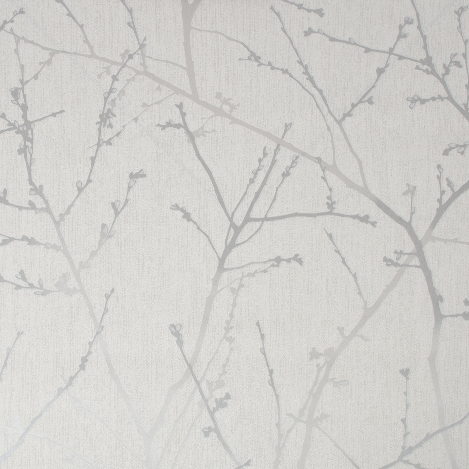 Innocence Modern Floral Wallpaper, White Mica